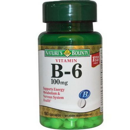 Nature's Bounty, Vitamin B-6, 100mg, 100 Tablets