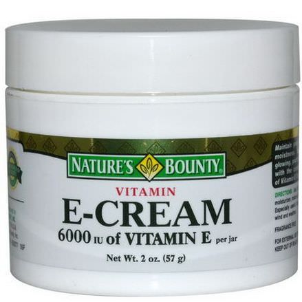 Nature's Bounty, Vitamin E-Cream, Fragrance Free 57g