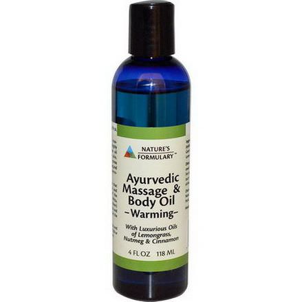 Nature's Formulary, Ayurvedic Massage&Body Oil, Warming 118ml