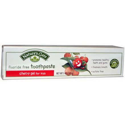 Nature's Gate, Fluoride Free Toothpaste, Cherry Gel for Kids 141g