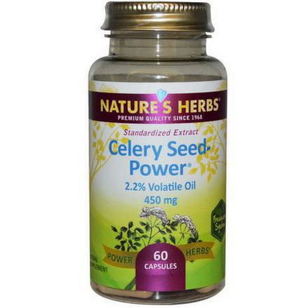 Nature's Herbs, Celery Seed-Power, 450mg, 60 Capsules