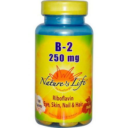 Nature's Life, B-2 Riboflavin, 250mg, 100 Tablets