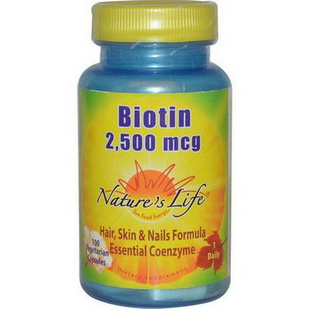 Nature's Life, Biotin, 2,500mcg, 100 Veggie Caps