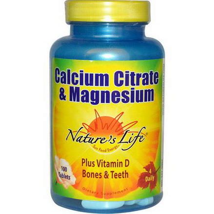 Nature's Life, Calcium Citrate&Magnesium, 100 Tablets