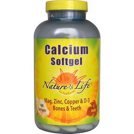 Nature's Life, Calcium Softgel, 180 Softgels