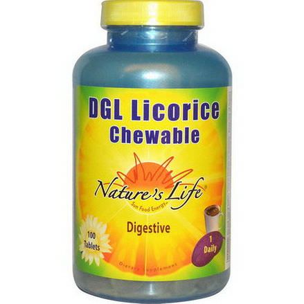 Nature's Life, DGL Licorice Chewable, 100 Tablets