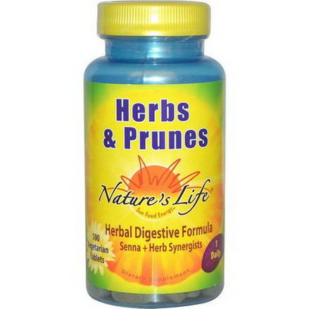 Nature's Life, Herbs&Prunes, 100 Veggie Tabs