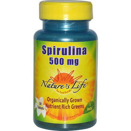Nature's Life, Spirulina, 500mg, 50 Tablets