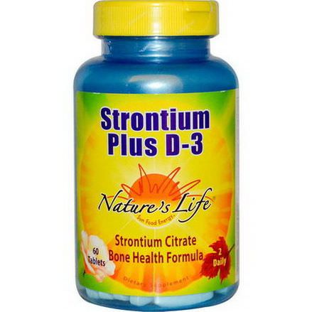 Nature's Life, Strontium Plus D-3, 60 Tablets