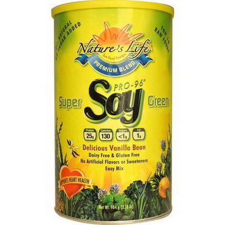 Nature's Life, Super Green Soy Pro-96, Vanilla Bean Powder 984g
