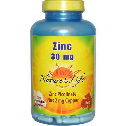 Nature's Life, Zinc, 30mg, 250 Veggie Caps