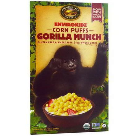 Nature's Path, EnviroKidz, Organic Corn Puffs Gorilla Munch Cereal 284g