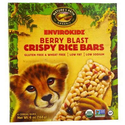 Nature's Path, EnviroKidz, Organic Crispy Rice Cereal Bars, Berry Blast, 6 Bars 28g Each