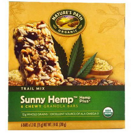 Nature's Path, Organic, Chewy Granola Bars, Sunny Hemp, Trail Mix, 6 Bars 35g Each