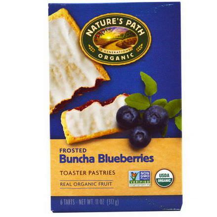Nature's Path, Organic Frosted Toaster Pastries, Buncha Blueberries, 6 Tarts, 52g Each