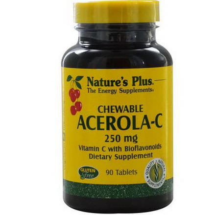 Nature's Plus, Acerola-C, Chewable, 250mg, 90 Tablets