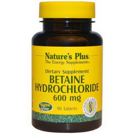 Nature's Plus, Betaine Hydrochloride, 600mg, 90 Tablets