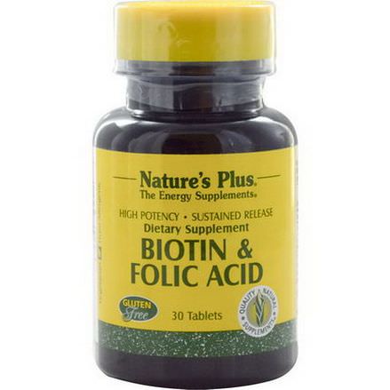Nature's Plus, Biotin&Folic Acid, 30 Tablets