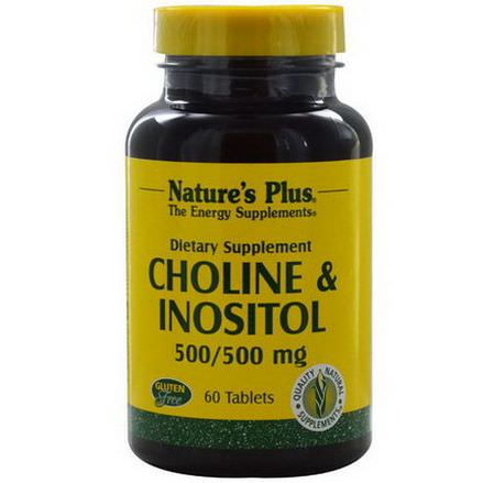 Nature's Plus, Choline&Inositol, 500/500mg, 60 Tablets