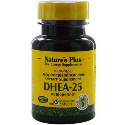 Nature's Plus, DHEA-25, with Bioperine, 60 Veggie Caps