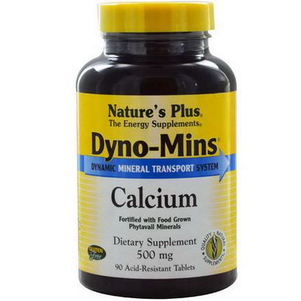 Nature's Plus, Dyno-Mins, Calcium, 500mg, 90 Acid-Resistant Tablets