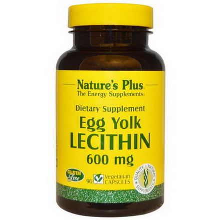 Nature's Plus, Egg Yolk Lecithin, 600mg, 90 Veggie Caps