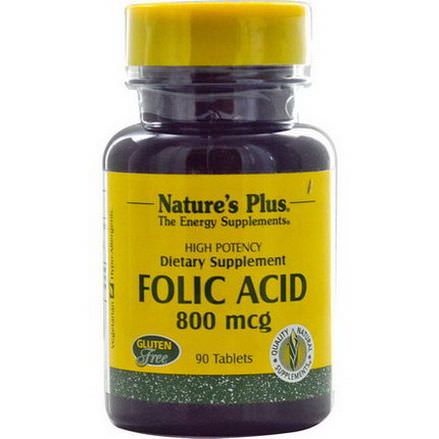 Nature's Plus, Folic Acid, 800mcg, 90 Tablets
