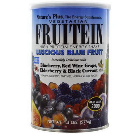 Nature's Plus, Fruitein, High Protein Energy Shake, Luscious Blue Fruit 576g
