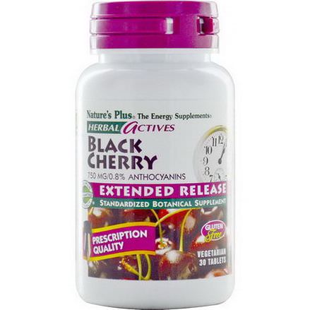 Nature's Plus, Herbal Actives, Black Cherry, 750mg, 30 Tablets
