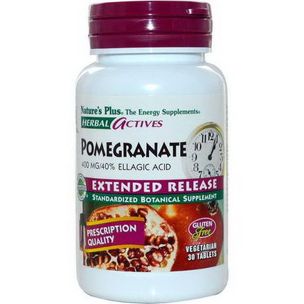 Nature's Plus, Herbal Actives, Pomegranate, Extended Release, 400mg, 30 Tabs