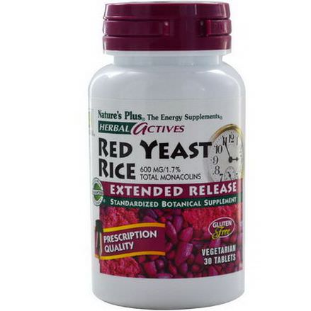 Nature's Plus, Herbal Actives, Red Yeast Rice, 600mg, 30 Tablets