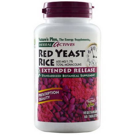 Nature's Plus, Herbal Actives, Red Yeast Rice, 600mg, 60 Tablets
