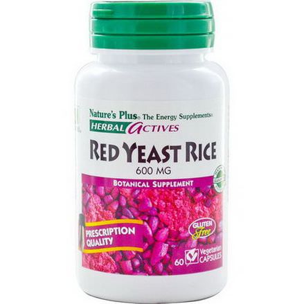 Nature's Plus, Herbal Actives, Red Yeast Rice, 600mg, 60 Veggie Caps