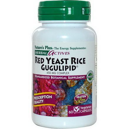 Nature's Plus, Herbal Actives, Red Yeast Rice Gugulipid, 60 Veggie Caps