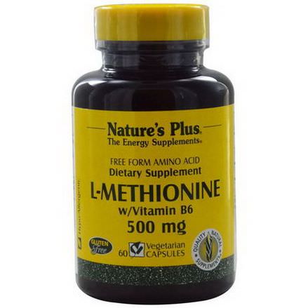 Nature's Plus, L-Methionine w/Vitamin B6, 500mg, 60 Veggie Caps