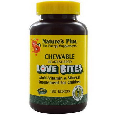 Nature's Plus, Love Bites Multi-Vitamin&Mineral, Supplement For Children, 180 Chewable Tablets