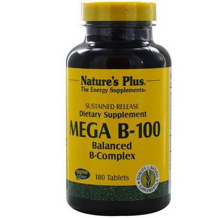 Nature's Plus, Mega B-100, Sustained Release, 180 Tablets