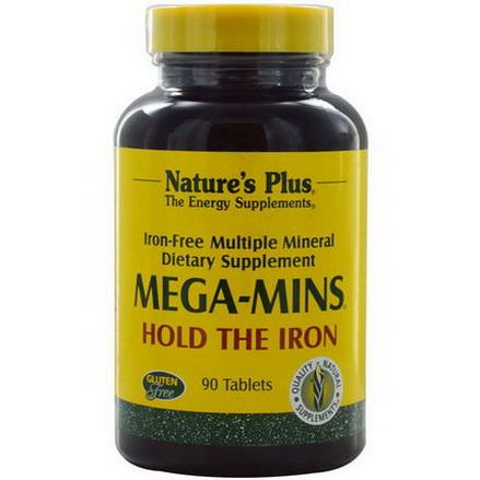 Nature's Plus, Mega-Mins, Iron Free Multiple Mineral, 90 Tablets