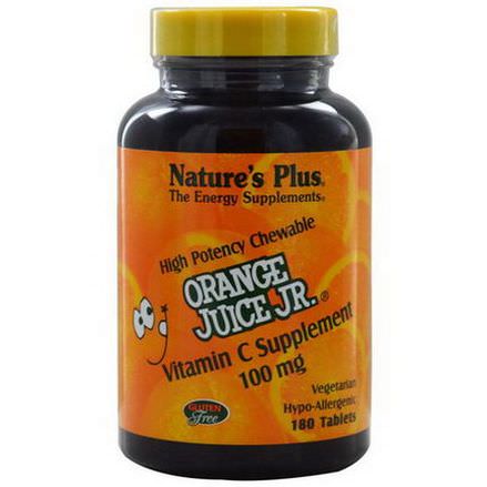 Nature's Plus, Orange Juice Jr. Vitamin C Supplement, 100mg, 180 Tablets