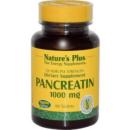 Nature's Plus, Pancreatin, 1000mg, 60 Tablets