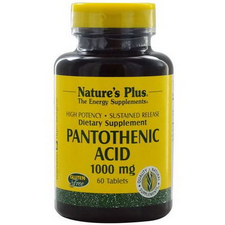 Nature's Plus, Pantothenic Acid, 1000mg, 60 Tablets