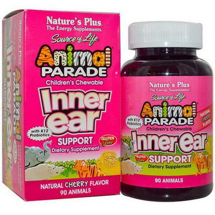 Nature's Plus, Source of Life, Animal Parade, Children's Chewable Inner Ear Support, Natural Cherry Flavor, 90 Animals