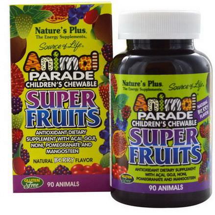 Nature's Plus, Source of Life, Animal Parade Children's Chewable, Super Fruits, Natural Berry Flavor, 90 Animals