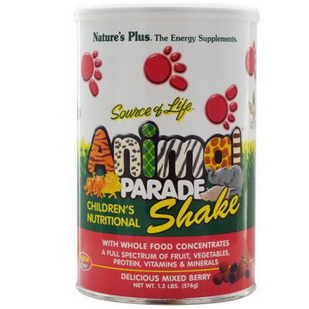 Nature's Plus, Source of Life Animal Parade, Children's Nutritional Shake, Delicious Mixed Berry 576g