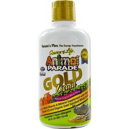 Nature's Plus, Source of Life, Animal Parade, Gold Liquid, Natural Tropical Berry Flavor 887.10ml