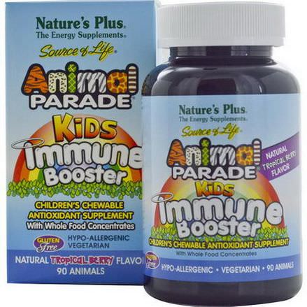 Nature's Plus, Source of Life, Animal Parade, Kids Immune Booster, Natural Tropical Berry Flavor, 90 Animals