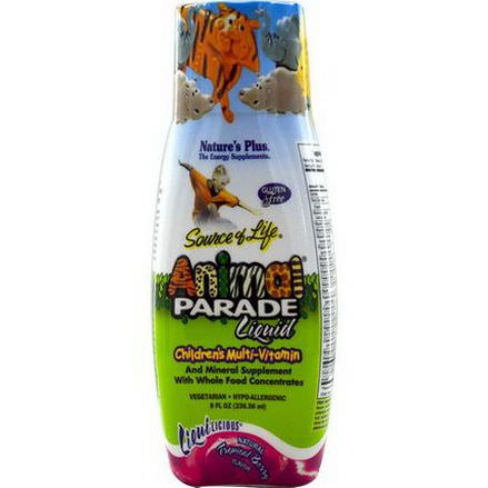 Nature's Plus, Source of Life, Animal Parade Liquid, Children's Multi-Vitamin, Natural Tropical Berry Flavor 236.56ml