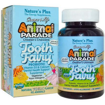 Nature's Plus, Source of Life, Animal Parade, Tooth Fairy, Children's Chewable, Natural Vanilla Flavor, 90 Animals