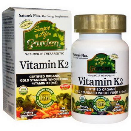 Nature's Plus, Source of Life, Garden, Vitamin K2, 60 Vegan Caps