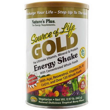 Nature's Plus, Source of Life Gold, Energy Shake, Tropical Berry Flavor 442g